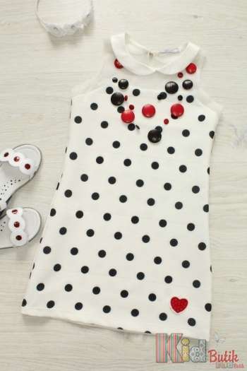 Купить Платье для девочки в горошек Micro Мк16-18(2725) Э на КидБутик Платье для девочки в горошек Micro Мк16-18(2725) Э
