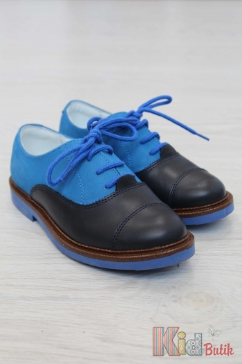 Купить Туфли-оксфорды синие комбинированные Bartek 16-98566/SZ/102 -З на КидБутик Туфли-оксфорды синие комбинированные Bartek 16-98566/SZ/102 -З