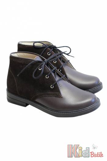 Купить Ботинки тёмно-коричневого цвета в стиле "chukka boots" Bartek 16-97353/P6 на КидБутик Ботинки тёмно-коричневого цвета в стиле "chukka boots" Bartek 16-97353/P6