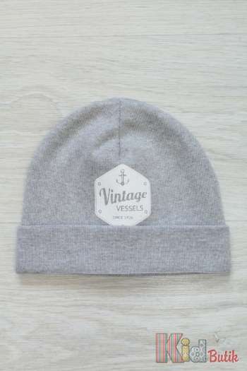 Шапка с отворотом "Vintage vessels. Gray." Trestelle W17-051S