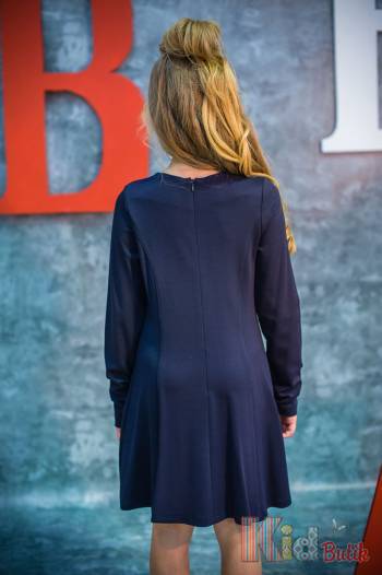 Купить Платье класическое тёмно-синего цвета Remix fashion R17-15(R4.64) на КидБутик Платье класическое тёмно-синего цвета Remix fashion R17-15(R4.64)