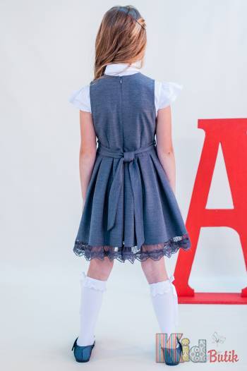 Купити Сарафан шкільний сірого кольору для дівчинки Ahsen Morva Ак21-20(70592) Сір. на КідБутік Сарафан шкільний сірого кольору для дівчинки Ahsen Morva Ак21-20(70592) Сір.