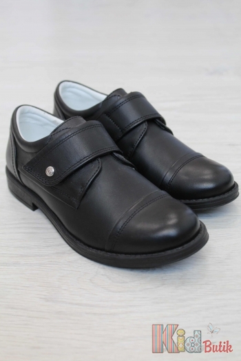 Купить Туфли чёрные для мальчика на одну липучку Bartek 17-28634/SZ-N2 на КидБутик Туфли чёрные для мальчика на одну липучку Bartek 17-28634/SZ-N2