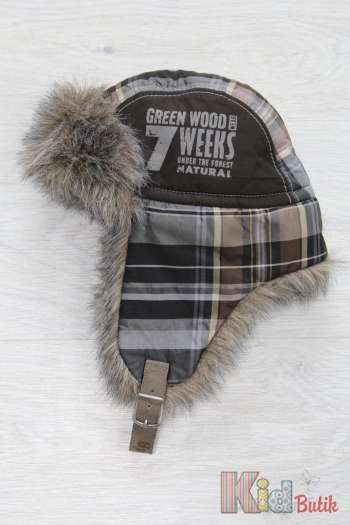 Шапка ушанка коричневая с мехом "Green Wood" Trestelle Т09 222
