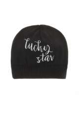 Купить Шапка чёрная "lucky star" для девочки Wojcik W17-42 на КидБутик Шапка чёрная "lucky star" для девочки Wojcik W17-42