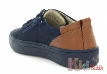 Купить Туфли темно-синего цвета с кричневой вставкой Bartek 18-45020/SZ/270 на КидБутик Туфли темно-синего цвета с кричневой вставкой Bartek 18-45020/SZ/270