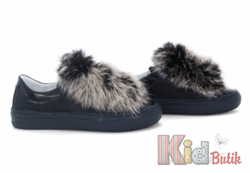 Купити Слiпони темно-синього кольору з хутром Bartek 18-48697/SZ/1RCX на КідБутік Слiпони темно-синього кольору з хутром Bartek 18-48697/SZ/1RCX