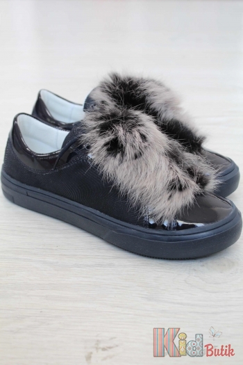 Купити Слiпони темно-синього кольору з хутром Bartek 18-48697/SZ/1RCX на КідБутік Слiпони темно-синього кольору з хутром Bartek 18-48697/SZ/1RCX
