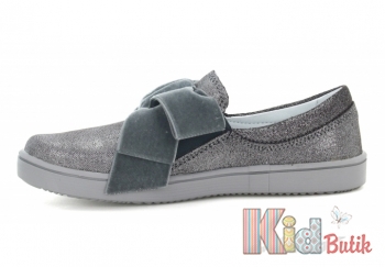 Купить Слипоны серебристые с велюровым бантом Bartek 19-45384/SZ/11M на КидБутик Слипоны серебристые с велюровым бантом Bartek 19-45384/SZ/11M