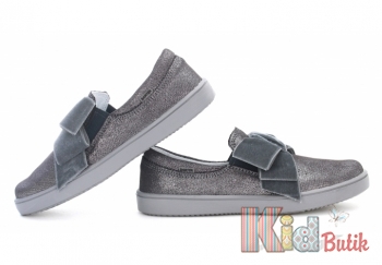 Купить Слипоны серебристые с велюровым бантом Bartek 19-45384/SZ/11M на КидБутик Слипоны серебристые с велюровым бантом Bartek 19-45384/SZ/11M