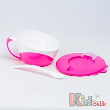 Купити Тарілка рожевого кольору з кришкою і ложкою Canpol babies 31/406_ pin на КідБутік Тарілка рожевого кольору з кришкою і ложкою Canpol babies 31/406_ pin
