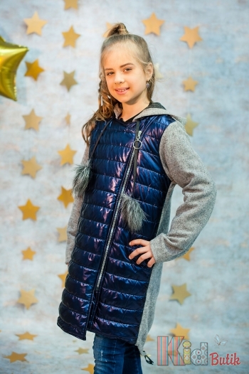 Купить Куртка комбинированная для девочки Kas Kids Кас18-34Сн на КидБутик Куртка комбинированная для девочки Kas Kids Кас18-34Сн