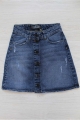 Купить Юбка джинсовая синяя на пуговицах A-yugi Jeans Аю19-4(9113) на КидБутик Юбка джинсовая синяя на пуговицах A-yugi Jeans Аю19-4(9113) - фото