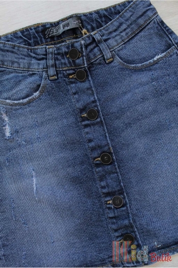 Купить Юбка джинсовая синяя на пуговицах A-yugi Jeans Аю19-4(9113) на КидБутик Юбка джинсовая синяя на пуговицах A-yugi Jeans Аю19-4(9113)