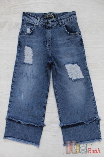 Купити Джинси кюлоти сині рвані широкі A-yugi Jeans Аю19-2(9115) на КідБутік Джинси кюлоти сині рвані широкі A-yugi Jeans Аю19-2(9115)