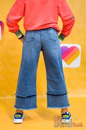 Купити Джинси кюлоти сині рвані широкі A-yugi Jeans Аю19-2(9115) на КідБутік Джинси кюлоти сині рвані широкі A-yugi Jeans Аю19-2(9115)