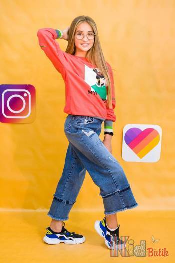 Купити Джинси кюлоти сині рвані широкі A-yugi Jeans Аю19-2(9115) на КідБутік Джинси кюлоти сині рвані широкі A-yugi Jeans Аю19-2(9115)