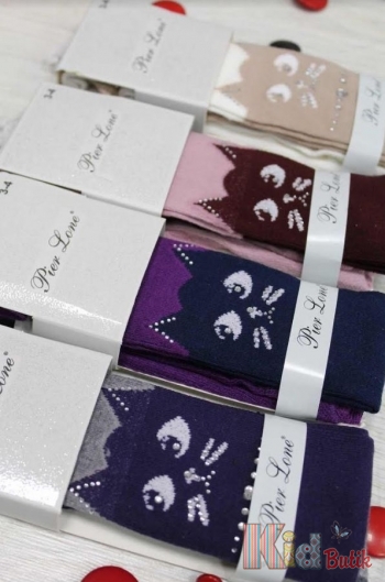 Купить Колготки двудвухцветные цветные с котиком "Love" под коленками Pier Lone U-210 на КидБутик Колготки двудвухцветные цветные с котиком "Love" под коленками Pier Lone U-210