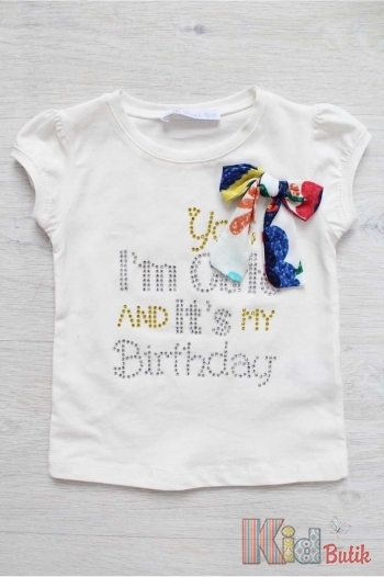 Купить Футболка белая с бантом "Birthday" NK Unsea НК19-22 (32218) на КидБутик Футболка белая с бантом "Birthday" NK Unsea НК19-22 (32218)