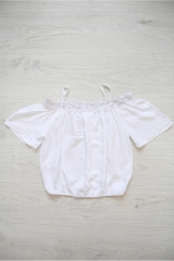Купить Блуза белая с открытыми плечами и кружевом Escabel Kids Ес19-10(293) на КидБутик Блуза белая с открытыми плечами и кружевом Escabel Kids Ес19-10(293)