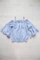 Купить Блуза голубая с открытыми плечами и широкими рукавами Escabel Kids Ес19-9(292) на КидБутик Блуза голубая с открытыми плечами и широкими рукавами Escabel Kids Ес19-9(292) - фото 3
