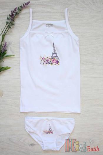 Купить Комплект майка и трусики "Paris" для девочки 1-2 года Katamino К12834 на КидБутик Комплект майка и трусики "Paris" для девочки 1-2 года Katamino К12834