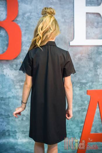 Купить Платье черное прямое с короткими рукавами "New Style" Ahsen Morva Ак19-21(70810) на КидБутик Платье черное прямое с короткими рукавами "New Style" Ahsen Morva Ак19-21(70810)