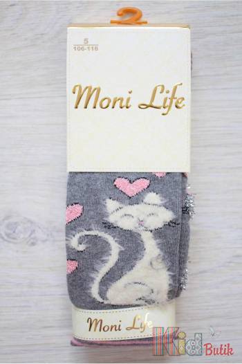 Купить Колготки темные с пушистыми котиками для девочки Moni Life 2056 на КидБутик Колготки темные с пушистыми котиками для девочки Moni Life 2056