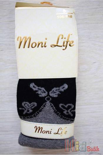 Купить Колготки двухцветные с вензелями на коленках для девочки Moni Life 2056венз на КидБутик Колготки двухцветные с вензелями на коленках для девочки Moni Life 2056венз