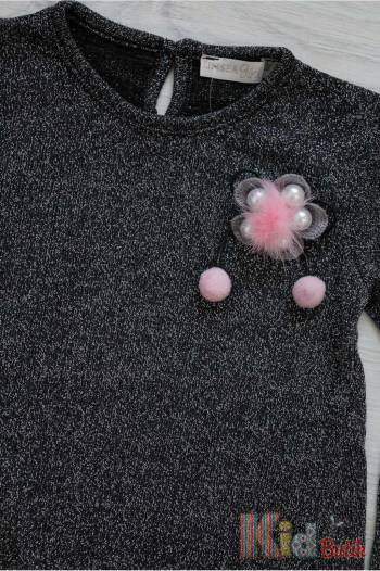 Купити Кофтинка срібляста з чорним "Pink Flower" NK Unsea НК19-118(31237) на КідБутік Кофтинка срібляста з чорним "Pink Flower" NK Unsea НК19-118(31237)