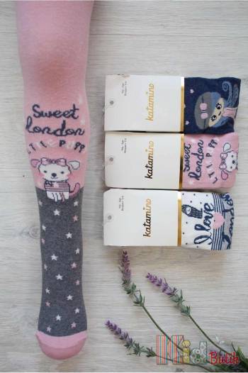 Купить Колготки однотонные "Sweet London" для девочки 1-2 года Katamino К30096 на КидБутик Колготки однотонные "Sweet London" для девочки 1-2 года Katamino К30096