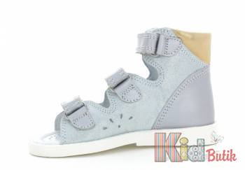 Купить Босоножки серые с горчичным бантиком Bartek 19-81803/37X на КидБутик Босоножки серые с горчичным бантиком Bartek 19-81803/37X
