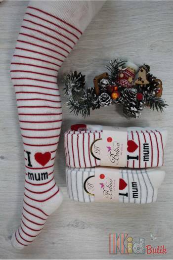 Купить Колготки махровые "I love mum" для девочки Belino G-2 на КидБутик Колготки махровые "I love mum" для девочки Belino G-2