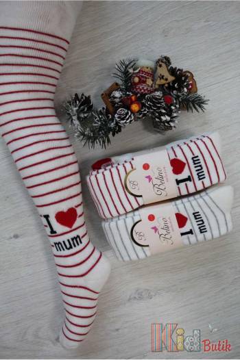 Купить Колготки махровые "I love mum" для девочки Belino G-2 на КидБутик Колготки махровые "I love mum" для девочки Belino G-2