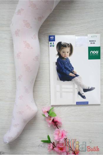Купити Колготи для дівчинки Kitty 40den білі Knittex DR1420 на КідБутік Колготи для дівчинки Kitty 40den білі Knittex DR1420
