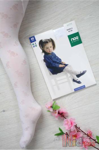 Купити Колготи для дівчинки Kitty 40den білі Knittex DR1420 на КідБутік Колготи для дівчинки Kitty 40den білі Knittex DR1420