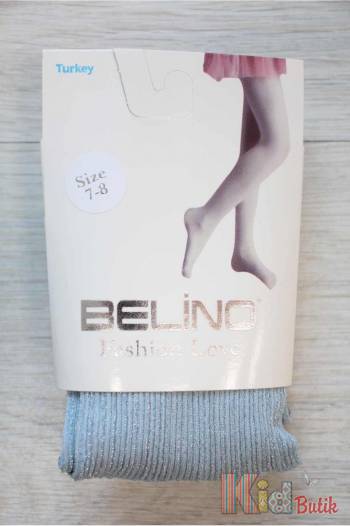 Купить Колготки капроновые однотонные с люрексом голубые Belino С-21л на КидБутик Колготки капроновые однотонные с люрексом голубые Belino С-21л