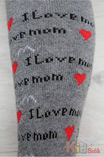 Купить Колготки махровые с принтом "I love mum and dad" для девочки Pier Lone PV-05 на КидБутик Колготки махровые с принтом "I love mum and dad" для девочки Pier Lone PV-05