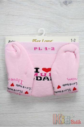 Купить Колготки махровые с принтом "I love mum and dad" для девочки Pier Lone PV-05 на КидБутик Колготки махровые с принтом "I love mum and dad" для девочки Pier Lone PV-05