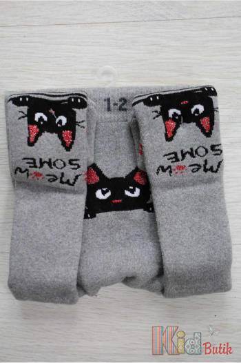 Купити Колготки махрові з котиком "Meow some" для дівчинки Pier Lone Х-613 на КідБутік Колготки махрові з котиком "Meow some" для дівчинки Pier Lone Х-613