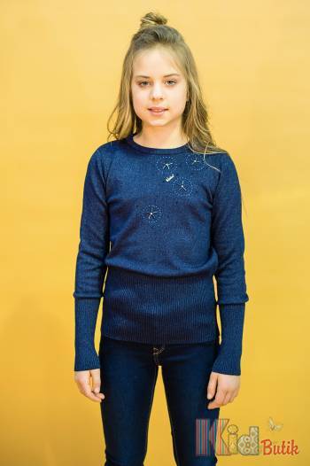 Купити Джемпер синього кольору з люрексом Xiaoniba И20-61(2699) на КідБутік Джемпер синього кольору з люрексом Xiaoniba И20-61(2699)