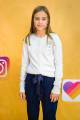 Купить Кофта серебристого цвета с люрексной нитью Xiaoniba И20-56(1599) на КидБутик Кофта серебристого цвета с люрексной нитью Xiaoniba И20-56(1599) - фото