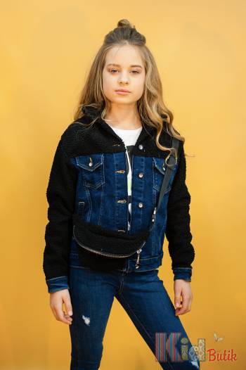 Купить Куртка джинсовая для девочки A-yugi Jeans Аю20-35(17089) на КидБутик Куртка джинсовая для девочки A-yugi Jeans Аю20-35(17089)