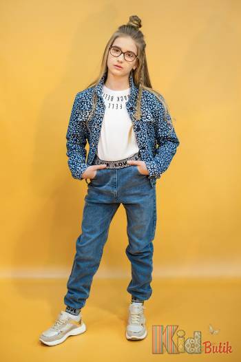 Купить Куртка джинсовая в лепардовый принт A-yugi Jeans Аю20-43(17096) на КидБутик Куртка джинсовая в лепардовый принт A-yugi Jeans Аю20-43(17096)