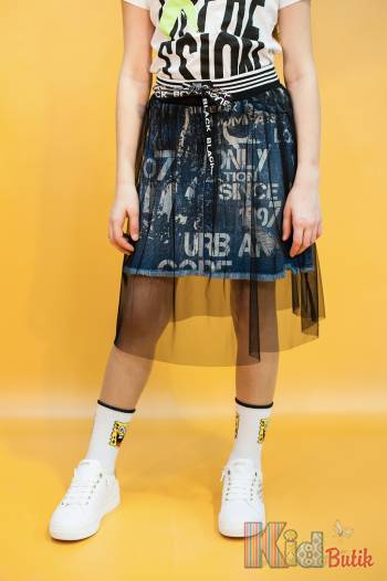 Купити Спідниця джинсова з фатіном A-yugi Jeans Аю20-5(9187) на КідБутік Спідниця джинсова з фатіном A-yugi Jeans Аю20-5(9187)