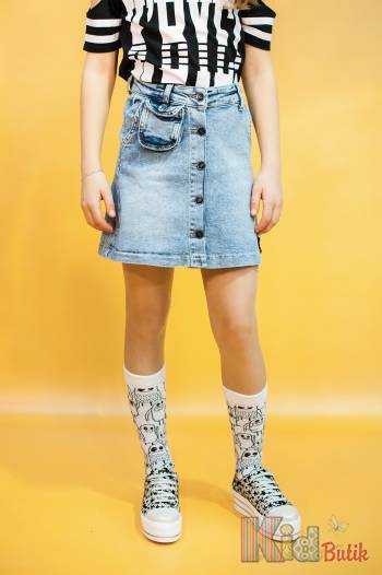 Купить Юбка джинсовая для девочки A-yugi Jeans Аю20-4(9172) на КидБутик Юбка джинсовая для девочки A-yugi Jeans Аю20-4(9172)
