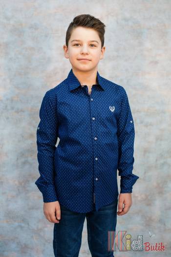 Купити Сорочка синього кольору для хлопчика A-yugi Jeans Аю20-8Сн(18100) на КідБутік Сорочка синього кольору для хлопчика A-yugi Jeans Аю20-8Сн(18100)