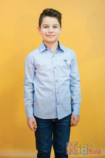 Купить Рубашка голубого цвета для мальчика A-yugi Jeans Аю20-8Гл на КидБутик Рубашка голубого цвета для мальчика A-yugi Jeans Аю20-8Гл