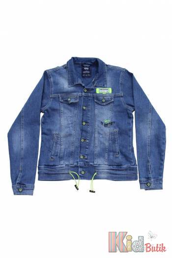Купити Куртка джинсова з елементами салатового кольору A-yugi Jeans Аю20-64(17095) на КідБутік Куртка джинсова з елементами салатового кольору A-yugi Jeans Аю20-64(17095)