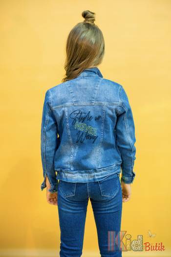 Купити Куртка джинсова з елементами салатового кольору A-yugi Jeans Аю20-64(17095) на КідБутік Куртка джинсова з елементами салатового кольору A-yugi Jeans Аю20-64(17095)